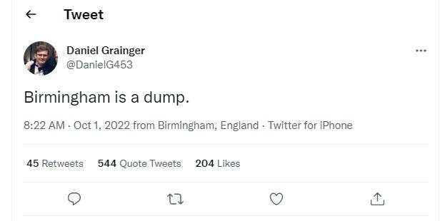 Screengrab of the Twitter account @DanielG453