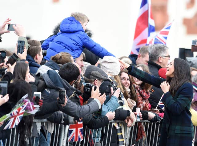 Meghan Markle greets well-wishers of all ages (Ian Rutherford/PA)