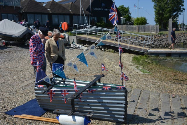 ‘Major Mick’ with his boat at Chichester Yacht Club