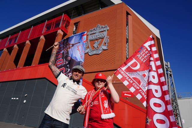 Liverpool fans outside Anfield