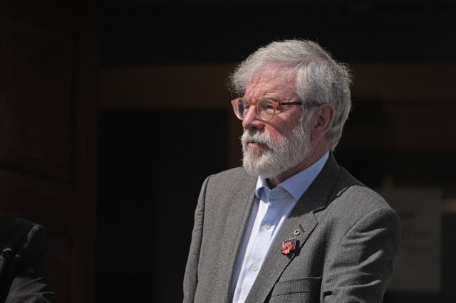 Gerry Adams outside the High Court