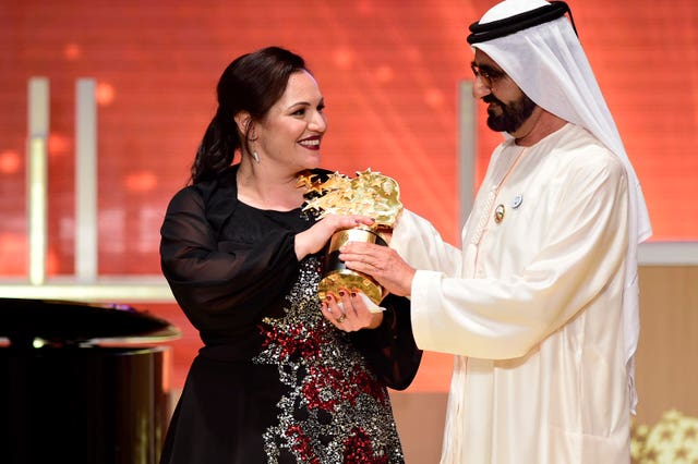 Andria Zafirakou, London teacher, won the last Varkey Foundation Global Teacher Prize (Varkey Foundation/PA)