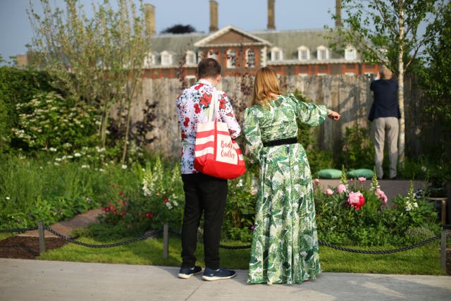 Visitors enjoy the flora on display