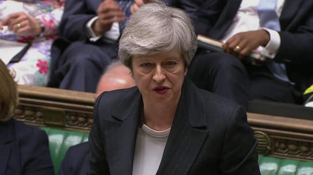 Theresa May during Prime Minister’s Questions