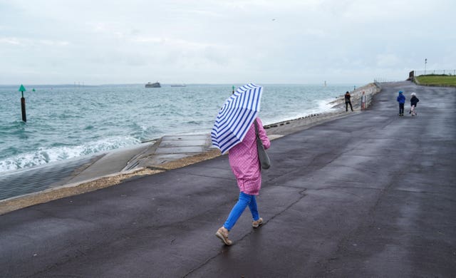 Woman under umbrella