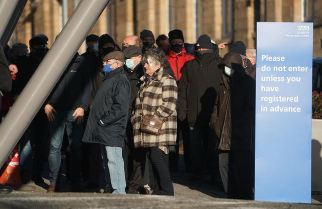 Vaccine centre queue