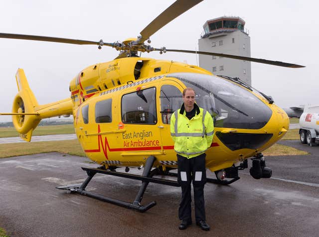 William has experience of being a frontline worker as he flew air ambulance helicopters. Stefan Rousseau/PA Wire