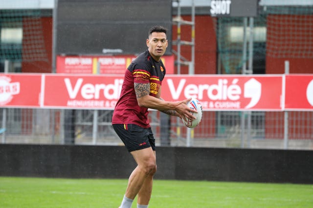 Israel Folau must wait at least another week to make his Super League debut (PA Media/Laurent Selles/Catalans Dragons)