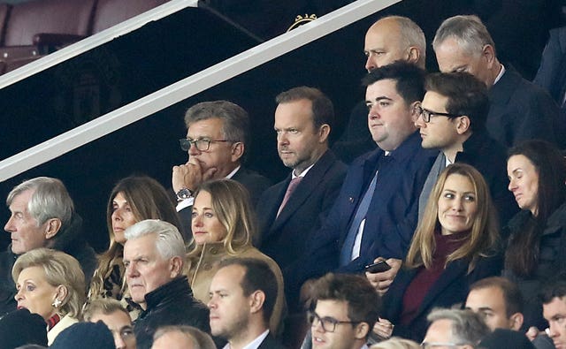 Ed Woodward, centre, has a decision to make over over the next permanent Manchester United manager