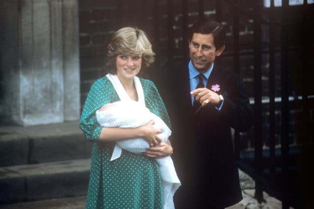 The Prince and Princess of Wales leaving the Lindo Wing, at St. Mary’s Hospital with their first born, Prince William (PA)