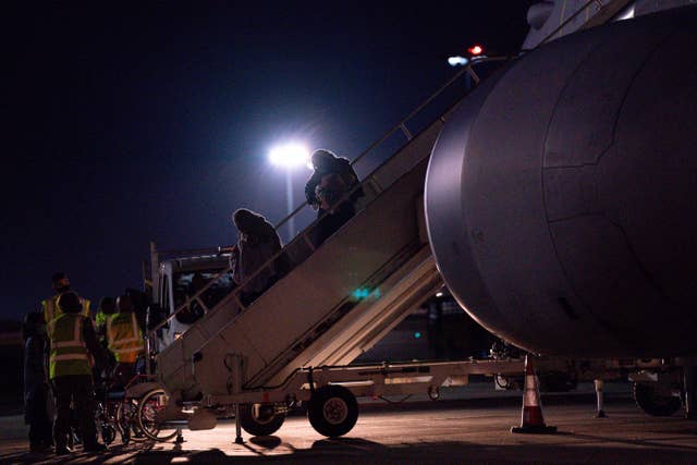 Afghanistan evacuees arrive at RAF Brize Norton