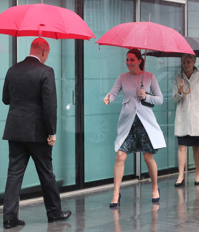 The Duchess of Cambridge arriving at King’s College London (Jonathan Brady/PA)