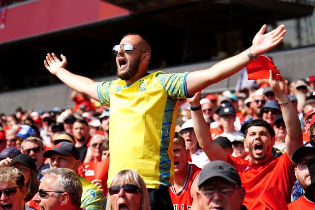 Nottingham Forest fans savour the long-awaited return of Premier League football to the City Ground. The two-time European champions spent 23 seasons exiled from the top flight, including a three-year stay in the third tier, following relegation in 1999. Forest's overdue return was sealed by victory over Huddersfield in the Sky Bet Championship play-off final. Steve Cooper's side marked their maiden home game back with a 1-0 win over West Ham in August thanks to a goal from Nigeria striker Taiwo Awoniyi, who was among a host of summer recruits
