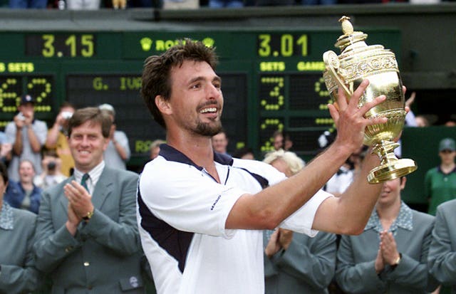 Goran Ivanisevic eventually got his hands on the Wimbledon trophy after three final defeats (Tom Hevezi/PA)