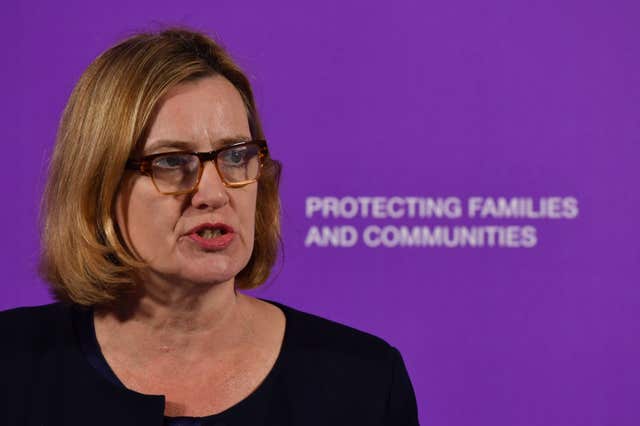 Home Secretary Amber Rudd (John Stillwell/PA)