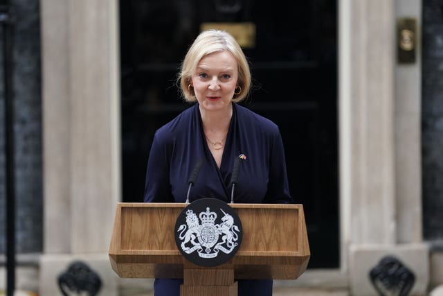 Liz Truss announces her resignation on the steps of Downing Street