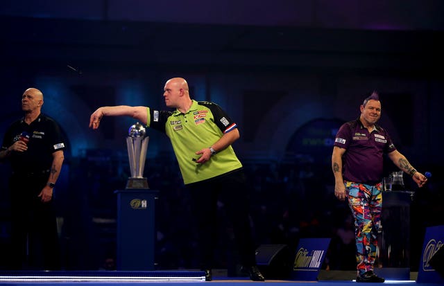 Michael Van Gerwen and Peter Wright do battle at Alexandra Palace