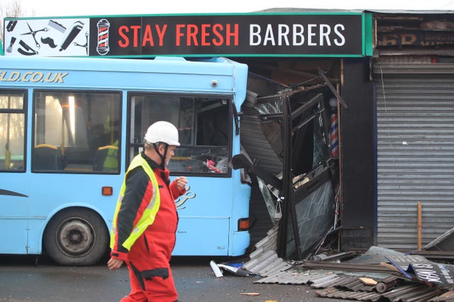 Bus crashed into shop