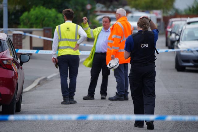 Emergency services at the scene in the Mangotsfield area