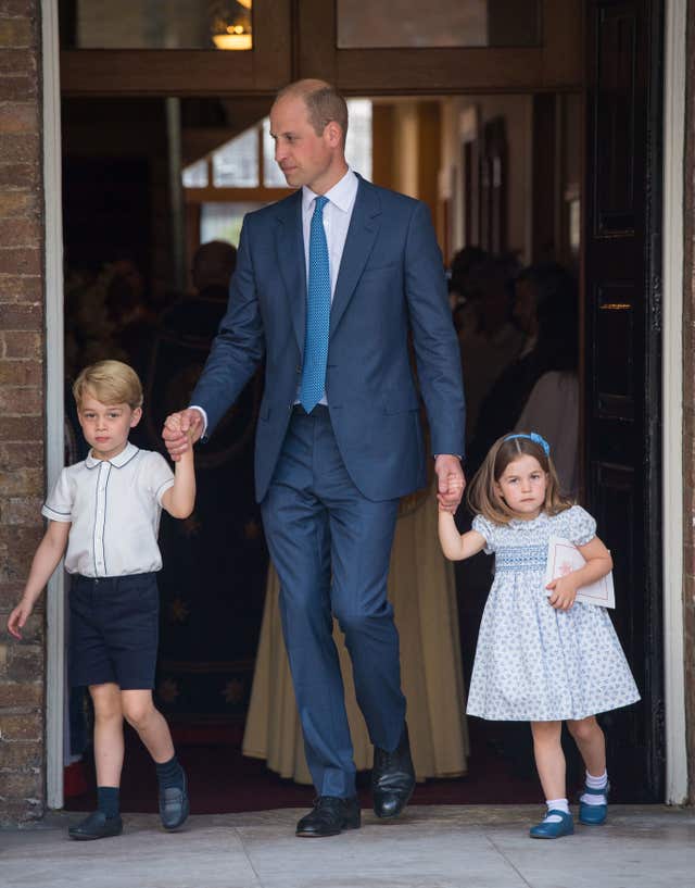 The Duke of Cambridge with Prince George and Princess Charlotte