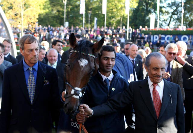 Sir Henry Cecil with Prince Khalid Abdullah and Frankel
