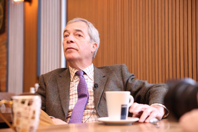 Nigel Farage has a cup of tea