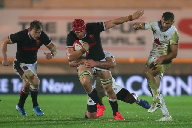 James Botham, centre, also made his Wales debut