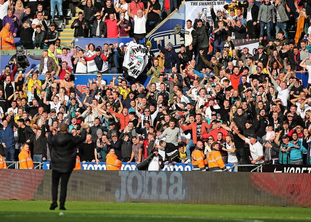 Swansea boss Steve Cooper enjoyed the adulation of the club's fans