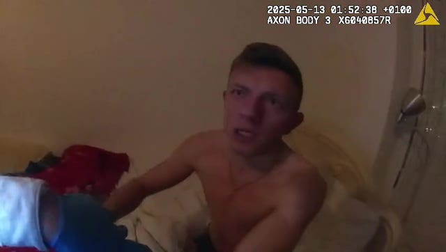 Police bodyworn video image of Roman Lavrynovych as he was arrested