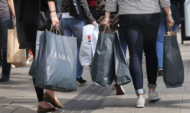 Shoppers on Oxford Street in London.