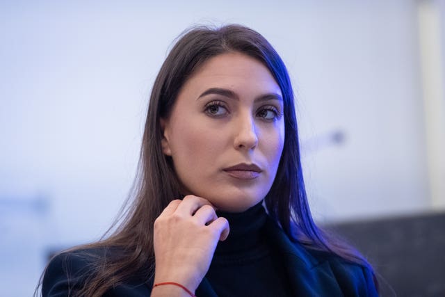 Madalina Anghel, the partner of Tudor Simionov, appealed for help in catching his suspected murderer (Dominic Lipinski/PA)