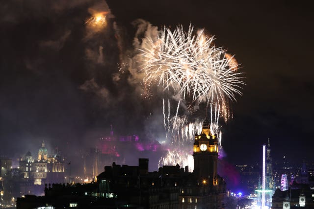 Fireworks light up the sky in Edinburgh