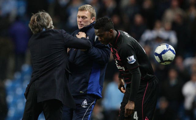 Tempers boil over between David Moyes and Roberto Mancini
