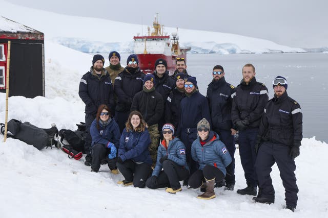 HMS Protector’s Ship’s Company and the UKAHT team
