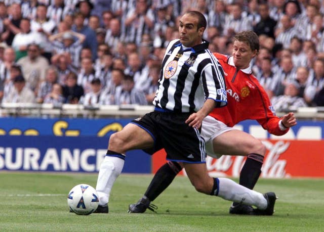 Ole Gunnar Solskjaer in action in the 1999 FA Cup final against Newcastle