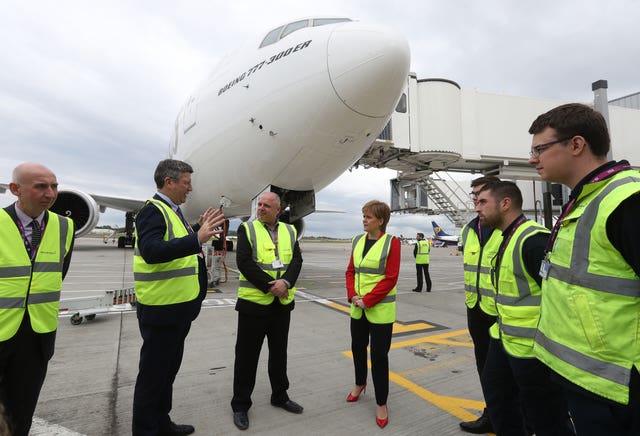Nicola Sturgeon at Edinburgh Airport