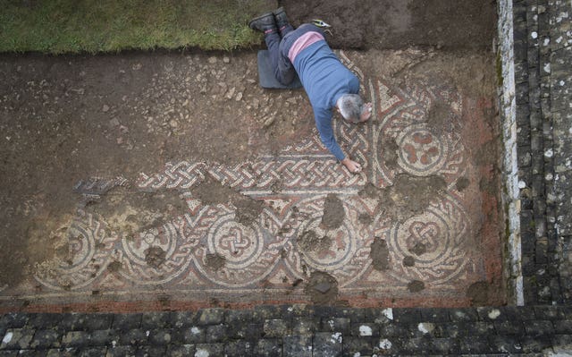 An expert at work at the Chedworth site