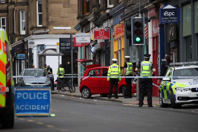 Police at scene of crash