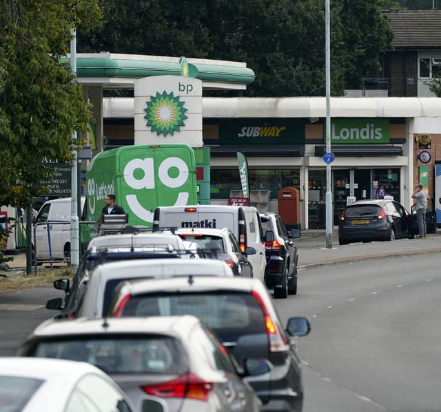 Motorists have continued to queue for fuel on Sunday amid panic buying