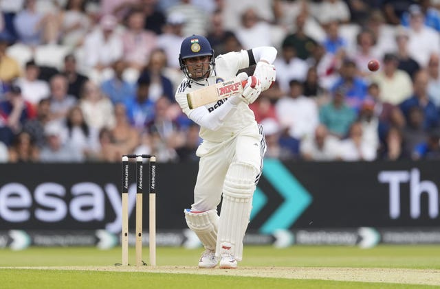 India captain Shubman Gill plays down the ground against England