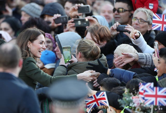 Hundreds of well-wishers turned out to get a glimpse of the royals (Danny Lawson/PA)