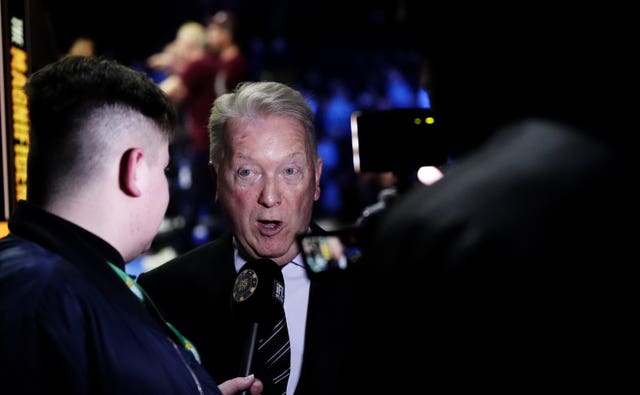 Frank Warren speaks to the media