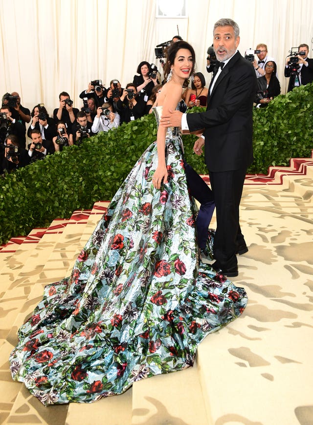 Amal and George Clooney attending Met Gala in New York City (Ian West/PA)