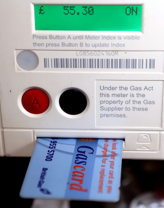 A general view of a card in a British Gas meter.