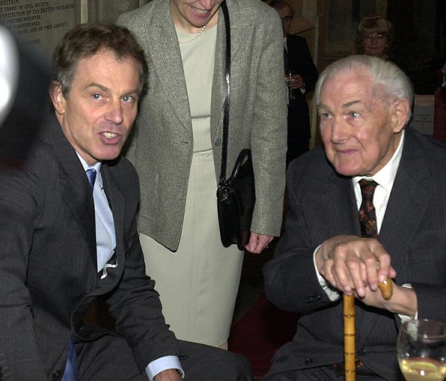 Jim Callaghan (right), with Tony Blair