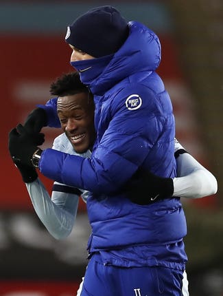Thomas Tuchel (right) insists he still trusts Callum Hudson-Odoi