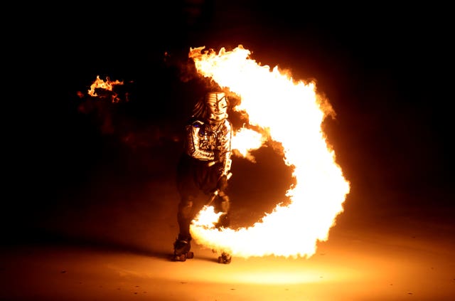 Performers during the opening ceremony of the Pyeongchang 2018 Winter Olympic Games