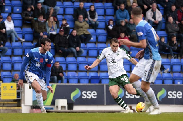 James Forrest scores Celtic's fifth goal in the rout