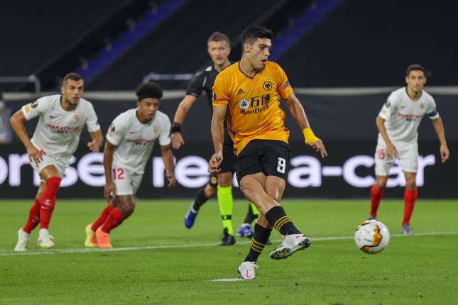 Raul Jimenez saw his early penalty saved in Duisburg