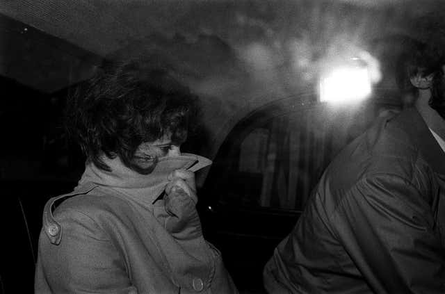 Sonia Sutcliffe leaving the Old Bailey (Archive/PA)